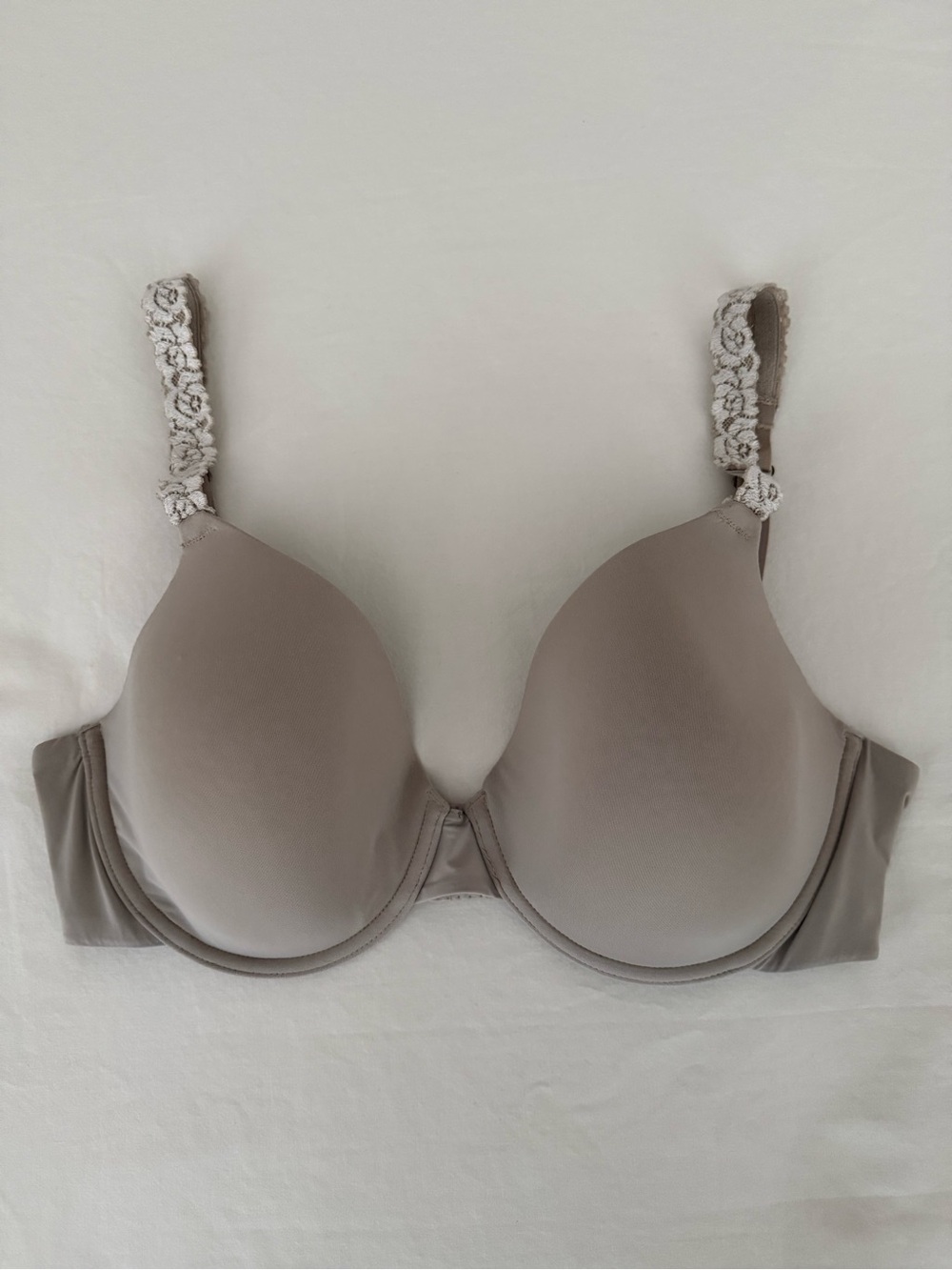 Natori Taupe Gray Lace Strap Molded Underwire T-Shirt Bra 34D
